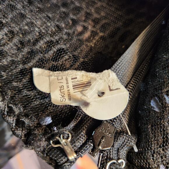 UNKNOWN Black High Low Mesh Lace Sheer 3 Layer Formal Semi Formal Womens 4 FLAW - Picture 4 of 12